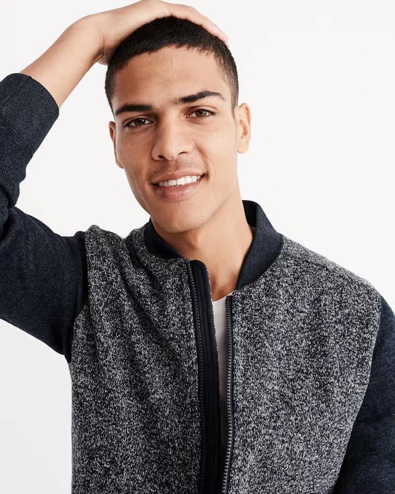 美国正品代购abercrombie fitch 男士冬季af飞行员棒球衫夹克外套