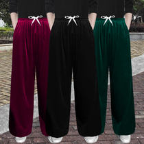 Spring and Autumn and Winter nan han rong tai ji ku men thickened bu dao rong martial arts yoga pants jin si rong bloomers lian gong ku