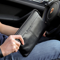 Leather handbag mens large-capacity business envelope bag trendy Korean version fashion casual first layer cowhide clutch mens bag