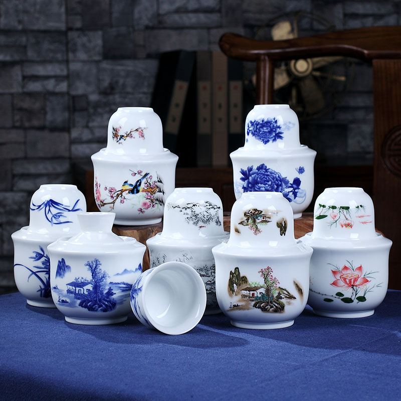 Jingdezhen ceramic wine temperature hot wine warms hip suit rice wine wine liquor cup home wine second half jins