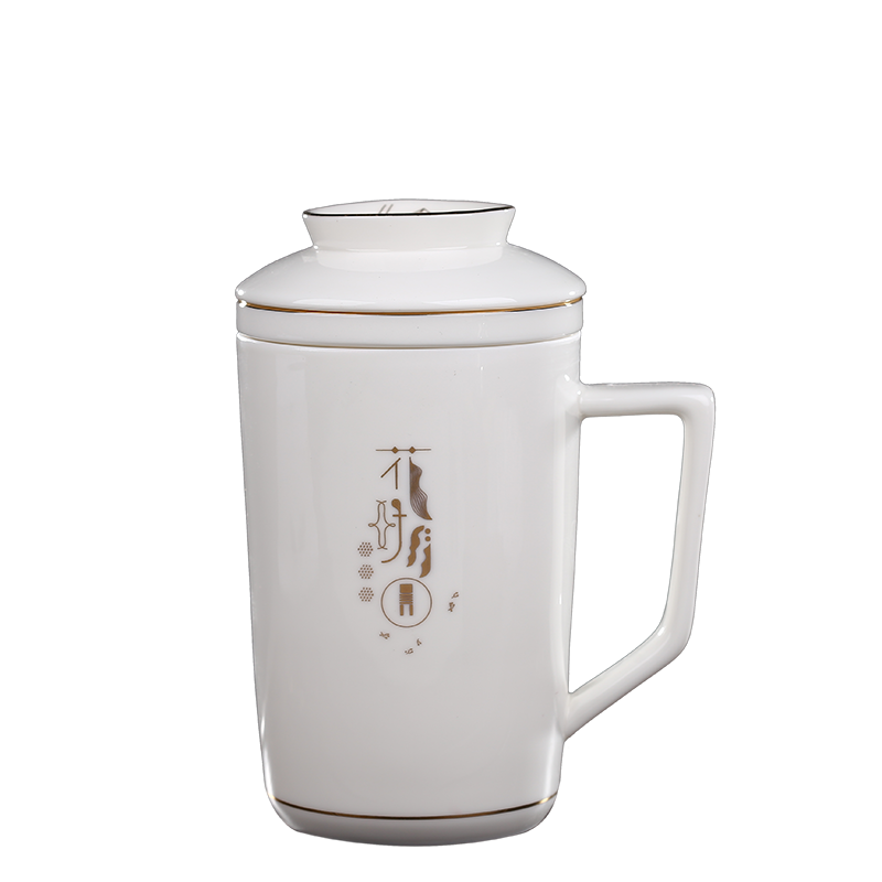 Ceramic filtration separation cup tea tea cup office cup creative household with cover glass jingdezhen porcelain cups