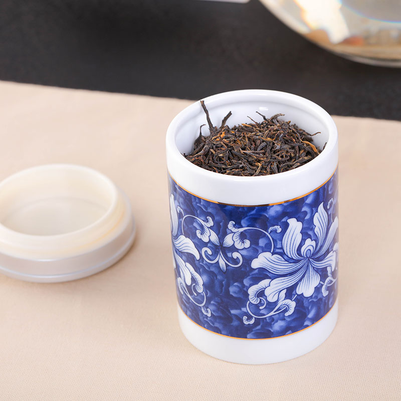 Jingdezhen blue and white kung fu tea set household glass ceramic teapot with caddy fixings vase gift box