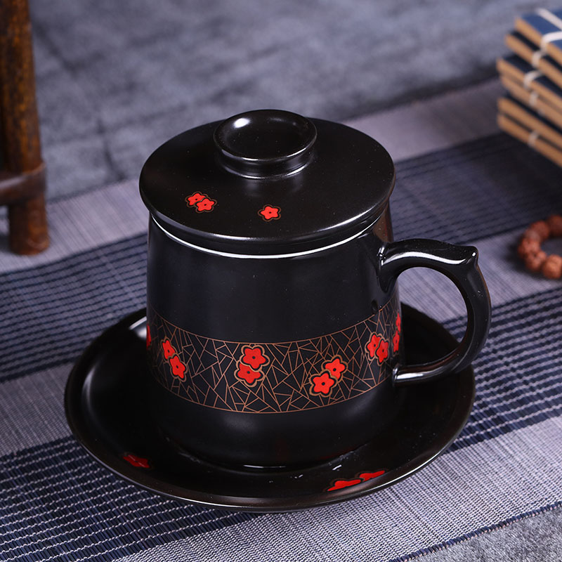 Jingdezhen ceramic filter cups tea cup with lid cup home outfit office boss cup 450 ml