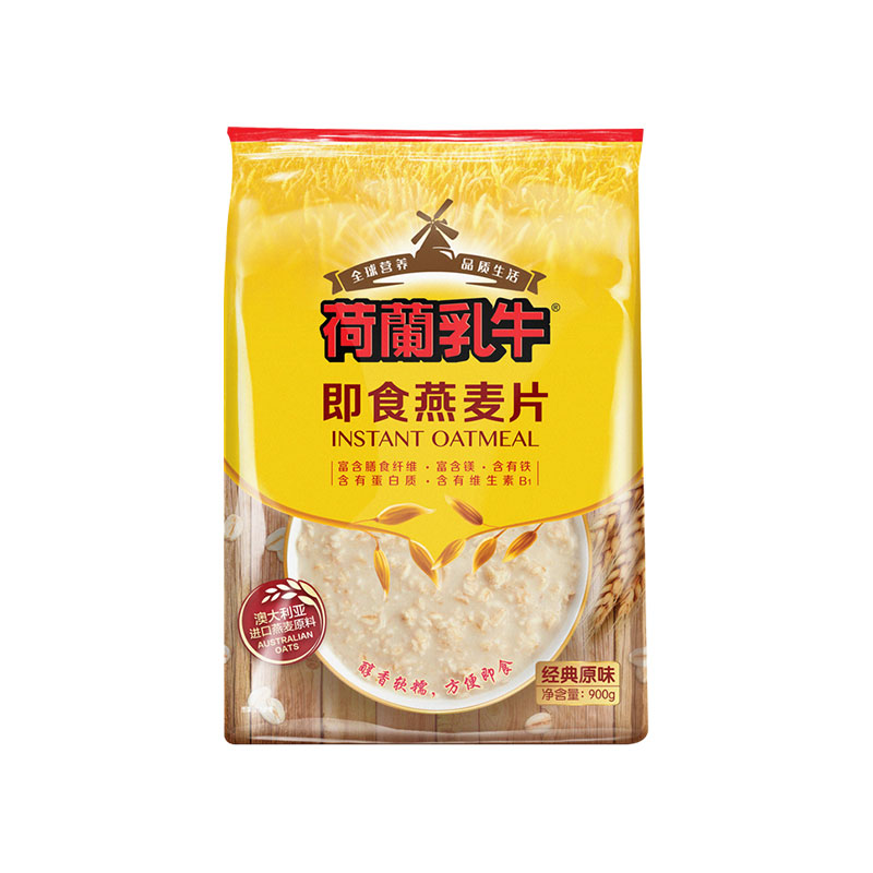 荷兰乳牛燕麦片/高纤黑麦片低脂0蔗糖早餐冲饮营养免煮健身代餐