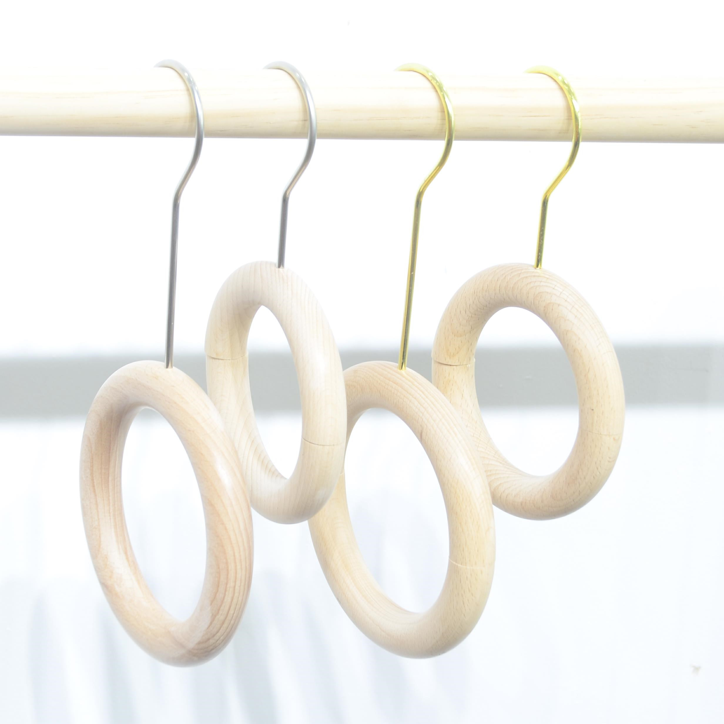 Clothing store hanger display rack wooden circle Solid wood scarf rack hanging hanging ring hanging window display