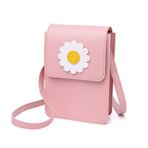 2020 new Korean version Ladies Slanted Satchel Shoulder Mini Cell Phone Bag Little Fresh Daisy Sunflowers Mini Bag