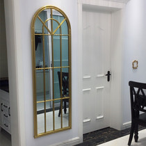 Iron Art Mirror Retro Dressing Goggles Background Wall Genguan Decorative Mirror Floor Full Body Mirror Vaulted Hairstyle Shop Mirror New