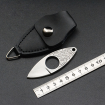 Mini portable ring knife all-in-one all-steel olive knife self-defense pocket knife self-defense EDC keychain knife