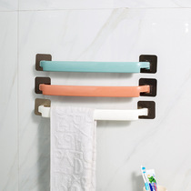 Bathroom plastic non-perforated towel rack toilet towel bar holder wall-mounted bathroom toilet hand towel rack