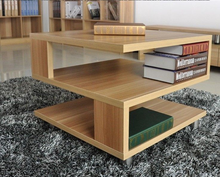 厂家定制简约正方形储物茶几咖啡桌创意环保笔记本置物桌家具批发