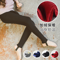 Childrens leggings plus velvet padded pants winter wear new girl pants slim cotton solid color stretch leggings