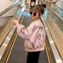 Girl Fall Jacket 2020 New Spring Dress CUHK Children Casual Embroidered Baseball Uniform Jacket Foreign Air