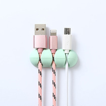 Simple data cable 3 card position desktop cable fixer Paste type computer mobile phone power cable manager 2pcs