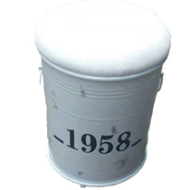 Customized American retro wrought iron old round stool oil drum stool stool changing shoes storage stool casual stool bar sofa