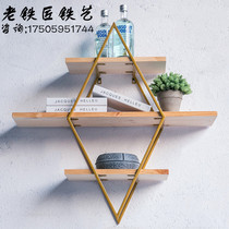 Creative Nordic home decoration Wall partition shelf Wall wall rack shelf Multi-layer solid wood decorative frame