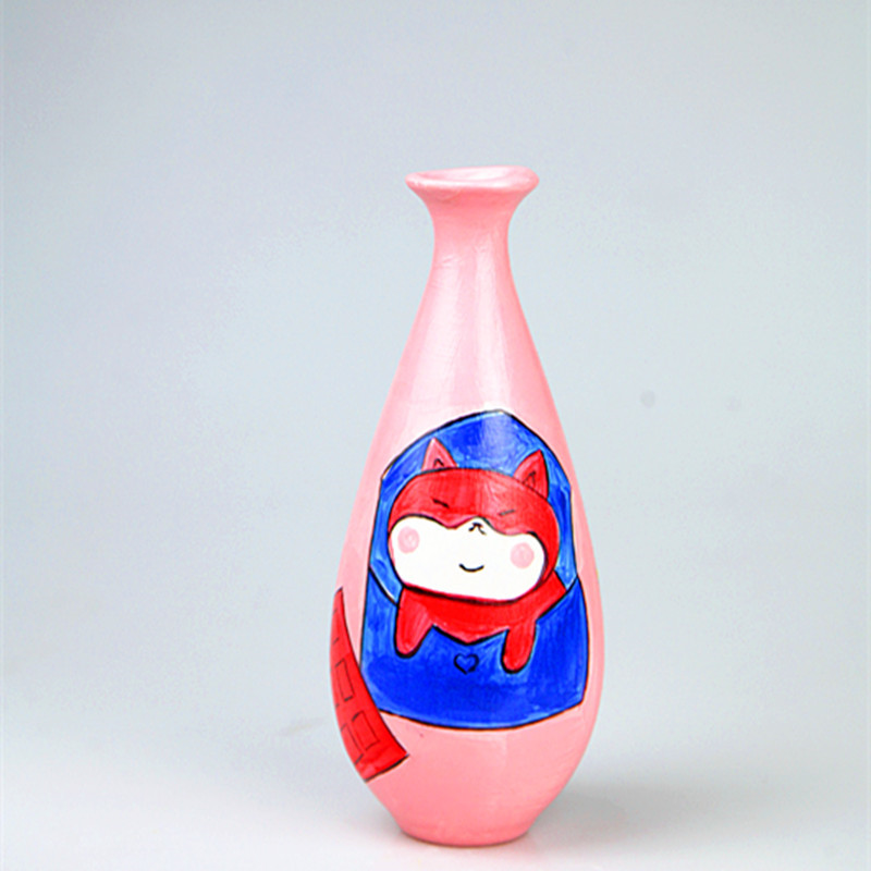 素坯花瓶 陶艺陶瓷素胚釉下彩绘小花瓶画画diy高白泥陶瓷白坯素烧