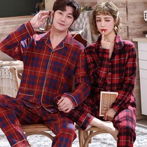 Lovers pyjamas womens spring pure cotton long sleeves Home Casual Spring Autumn Season Big Code Mens Elderly Suit
