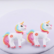 Childrens ear clip plastic without ear hole can wear female cartoon cute princess personality pony Unicorn Girl ear jewelry