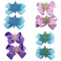 Childrens headdress female Princess Super fairy big bow love yarn Queen snowflake clip top clip hairpin baby hair accessories