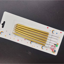 Birthday Candle Mesh Red Personality Decorative Cake Baking Creative Romantics Pair Smoke-free Pencil Candle Gold 6