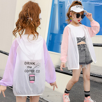 Girls' sunscreen clothes summer thin 2022 new Western style summer clothes juniors summer coat children's ice silk sunscreen clothing