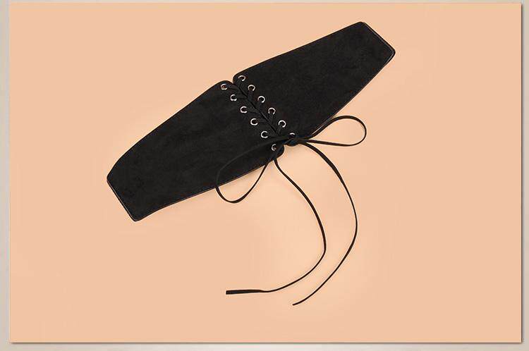 简约女士宽腰带弹力松紧束腰封装饰连衣裙韩版腰封时尚黑色绑带女