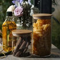Kitchen sealed jar with dried fruit transparent coffee powder glass bottle biscuit storage jar Camellia
