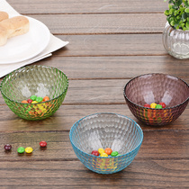 Colored glass bowl fruit salad bowl Korean tableware noodle soup bowl round dessert rice bowl home color childrens Bowl