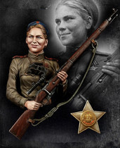 1:12 resin bust Soviet female sniper bust 134