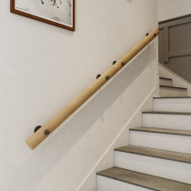 Wall solid wood stair handrail Bar corridor Attic safety handle Villa kindergarten elderly anti-slip wooden handrail