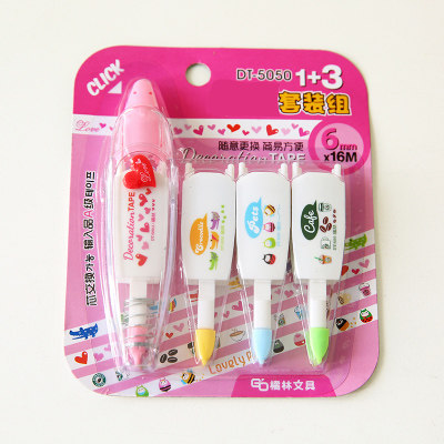 hand ledger color stiers korean stationery creative push-type lace correction tape cute decoration tape hand  diary decoration