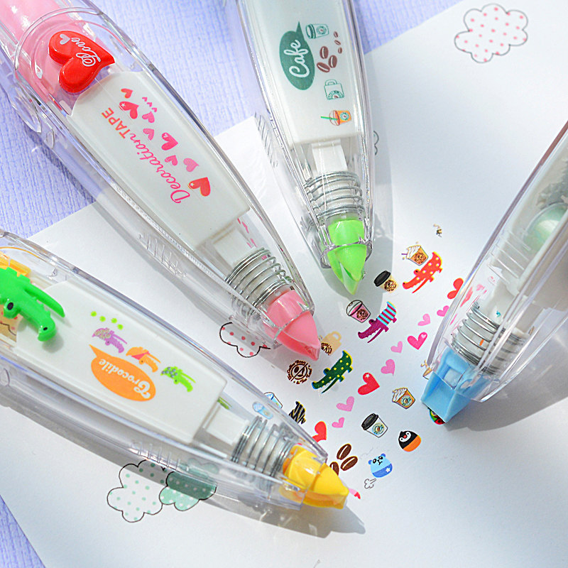 hand ledger color stiers korean stationery creative push-type lace correction tape cute decoration tape hand  diary decoration