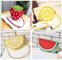 Bags 2016 new trendy personality creative womens bag diagonal shoulder fruit chain bag mini semi-circle coin bag