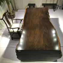 Dimensions: 259 * 125 * 21 Black sandalwood large board Natural side solid wood tea table Purple Light Sandalwood Desk Dining Table Desk