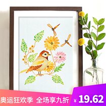 Cross stitch 2021 new thread embroidery triptych living room bedroom small self-embroidery simple modern hand-made simple embroidery