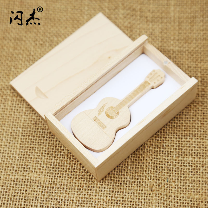 wooden guitar 16g u disk creative gift custom wood business festival diylogo