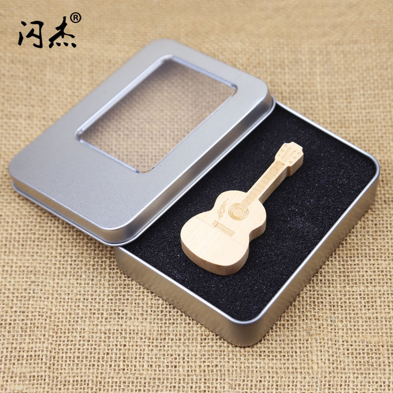 wooden guitar 16g u disk creative gift custom wood business festival diylogo