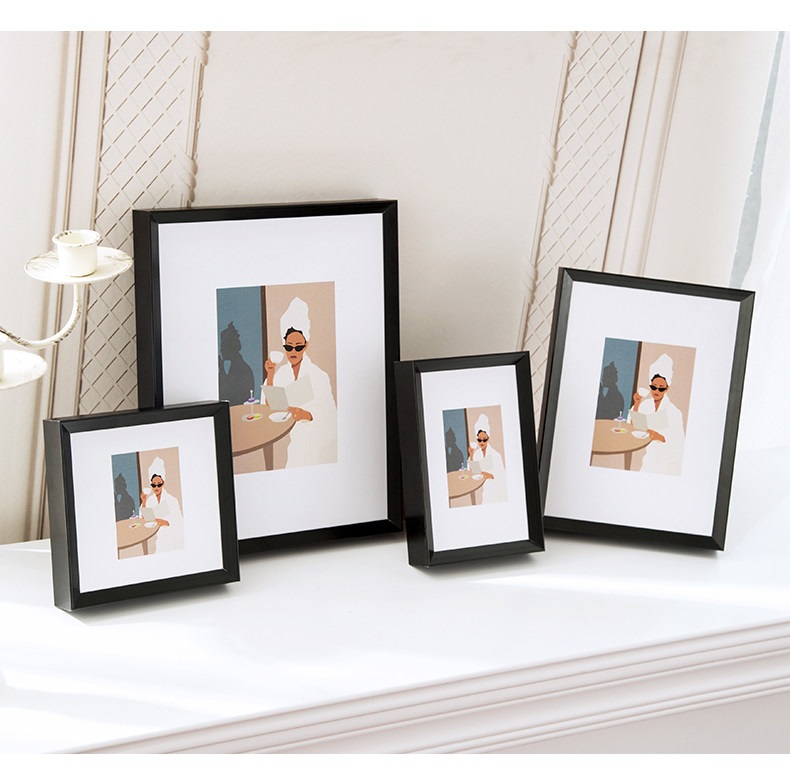 厂家直销创意细边铝合金相框摆台定制任意尺寸6寸7寸8寸16寸装饰