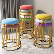 Round stool Soft sitting round stool Home Modern minimalist Soft sitting round stool 2022 mesh red stool Living room Small stools