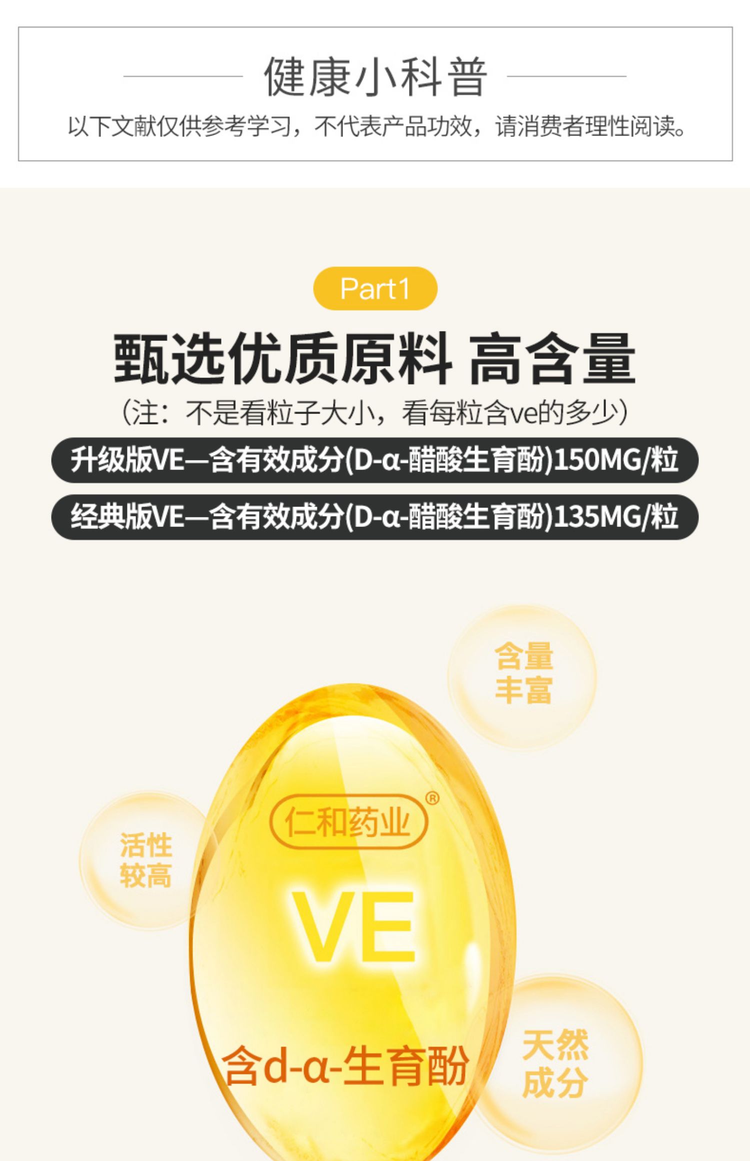 可签到【仁和】浓缩天然维生素e软胶囊VE