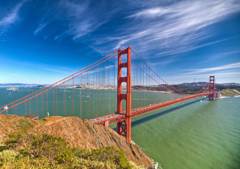 标识性景物选自美国 加利福尼亚州 金门海峡 金门大桥