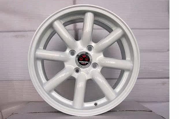 watanabe15寸16寸17寸改装轮毂白色红色电镀铝合金轮圈铝圈正品