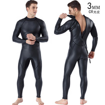 3mm triathlon full body cold buoyancy rubber suit Light leather wetsuit Winter swimming surf warm one-piece swimsuit