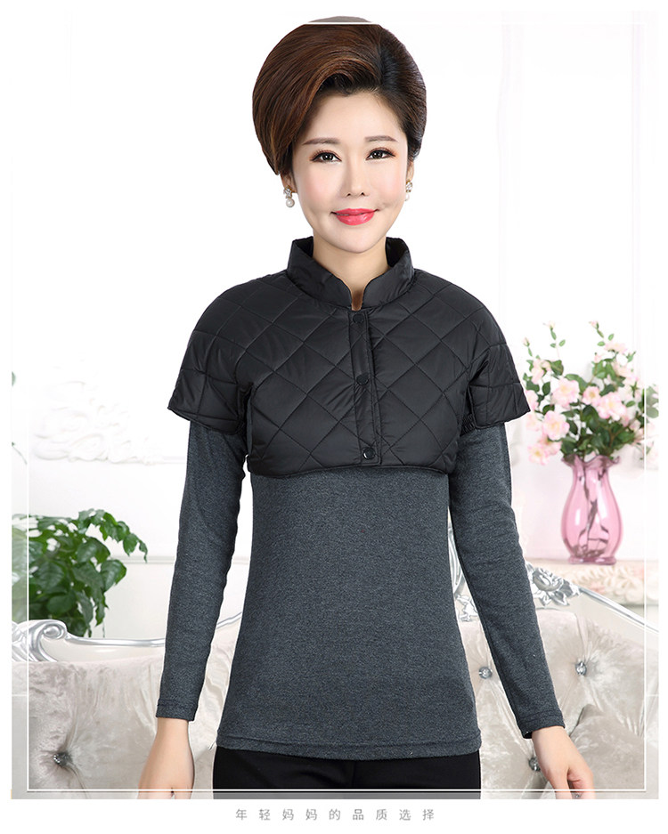 秋冬加绒棉护肩保暖睡觉女士中老年护肩膀中年马夹坎肩颈防寒马甲