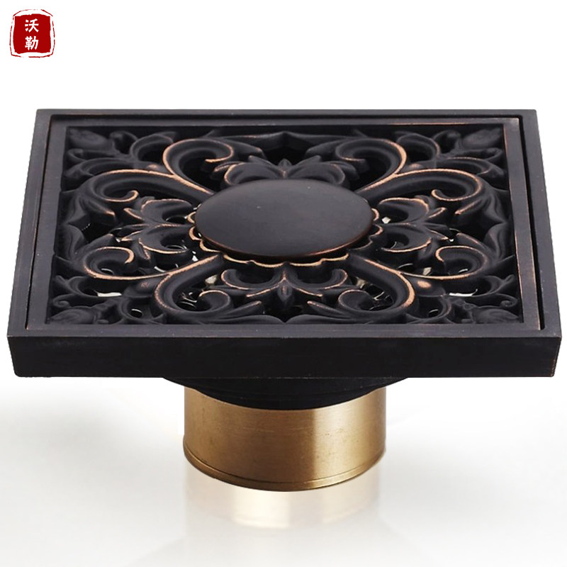 沃勒全铜黑古铜色防臭地漏h666