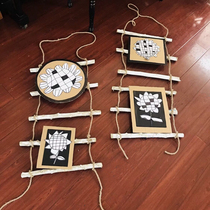 Kindergarten wall decoration Mori Department thick wooden sticks staircase decoration classroom ring creation background work layout manual diy