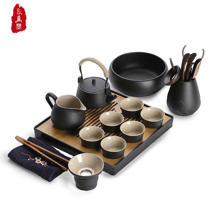 RSEMNIA Day Style Tea Set Qigfu Tea Cup Home Brief Living Room Office Ceramic Tea Pot Tea Tray 