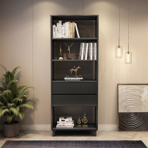 Full solid wood bookcase grey modern light extravagant and simple containing student book room bookcase living-room floor home shelve