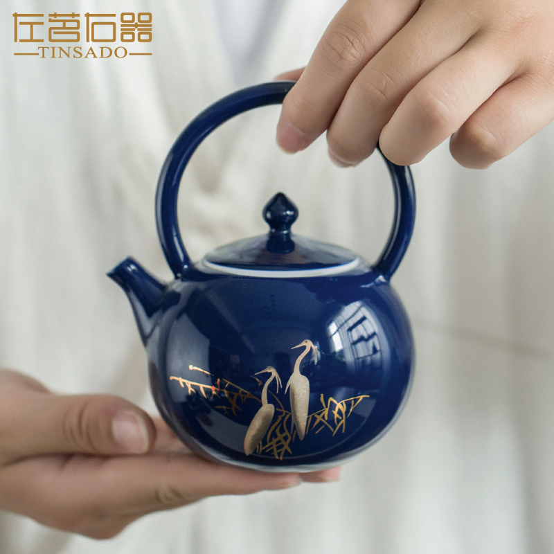 ZuoMing right is old trumpet kunfu tea teapot single girder pot pot of a single filter ceramic tea kettle restoring ancient ways