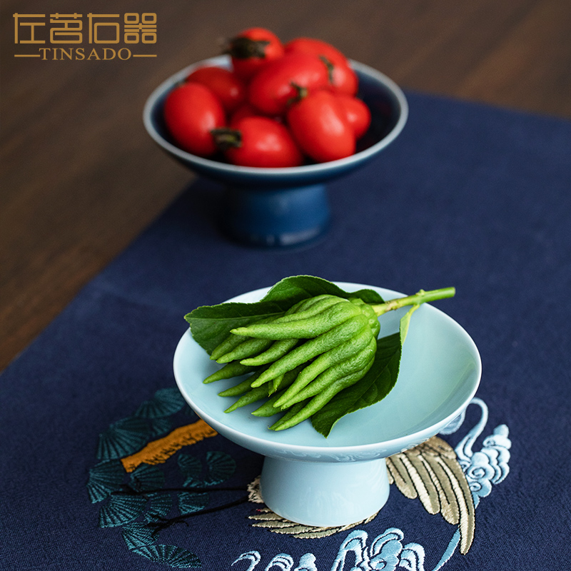ZuoMing right is a Japanese dry fruit bowl tea disc creative dessert snacks plate ceramic tea fruit dish plate